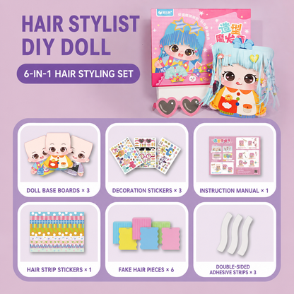 👧 DIY Hair Stylist Sticker Set – Reusable Multi-Functional Dress-Up Stickers, Creative Hairstyle & Fashion Play for Girls