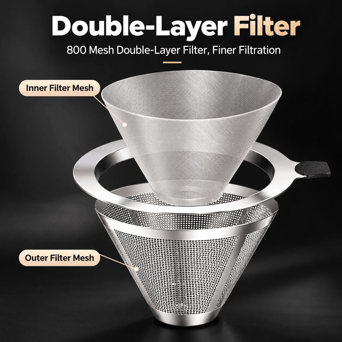 304 Stainless Steel Coffee Filter – Paper-Free & Reusable