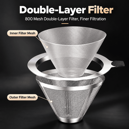 304 Stainless Steel Coffee Filter – Paper-Free & Reusable