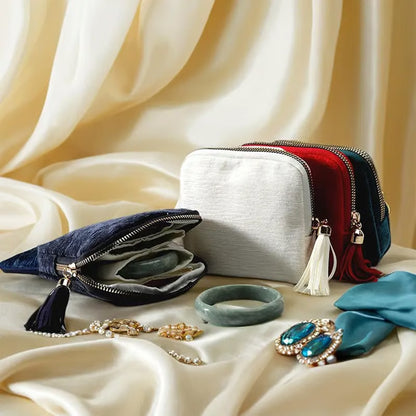 Jewelry zippered pocket case-Travel Jewelry Bag Portable Organizer
