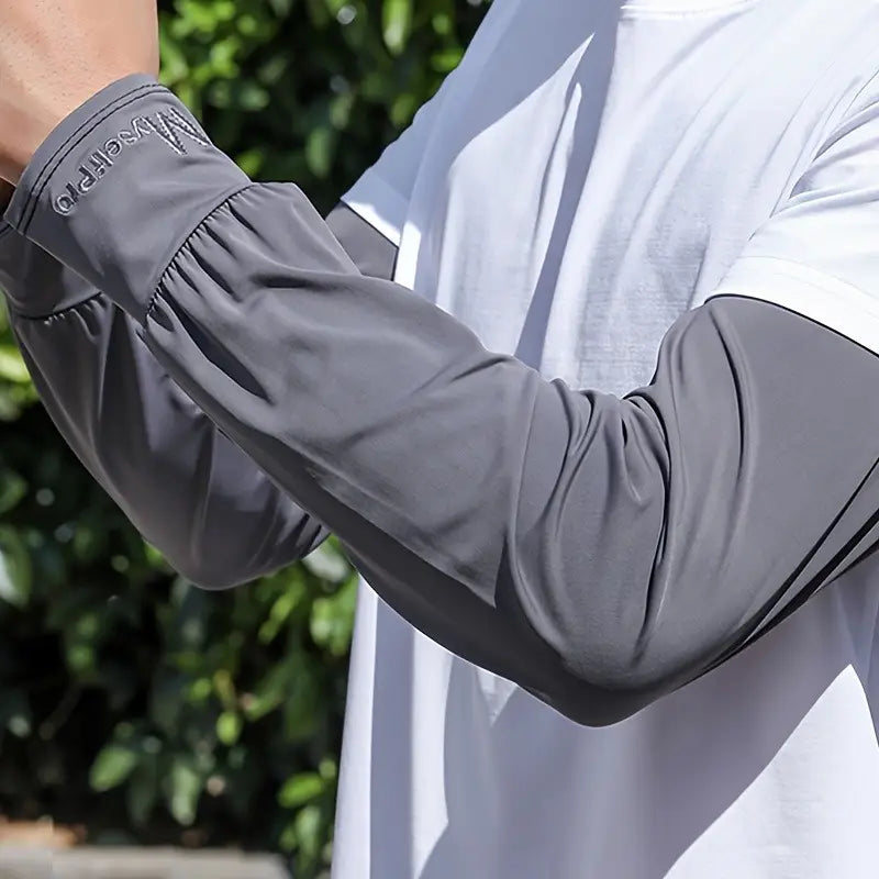Men's Loose-Fit Ice Silk Fiber Breathable Quick-Dry UV Protection Arm Sleeves