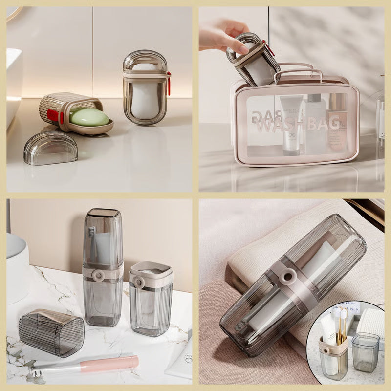 Travel Cup & Soap Box Set – 2-in-1 for Trips & Hotel Stays