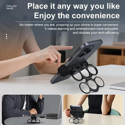 📱Dual-Ring Finger Holder – 360° Swivel & Fold, Strong Clip for Phones