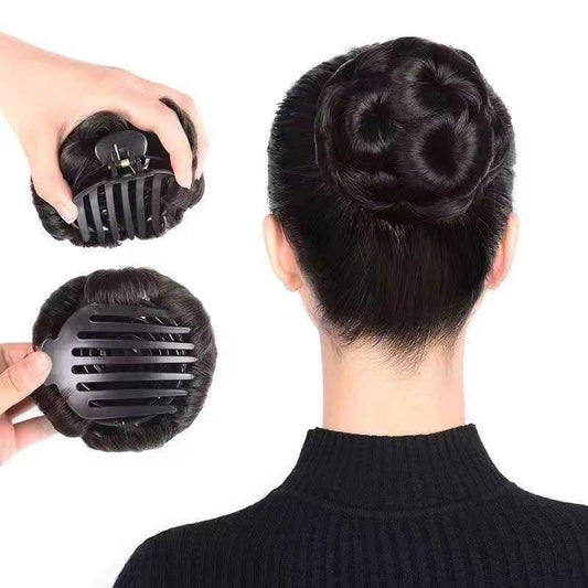 Fluffy Flower Bun Wig