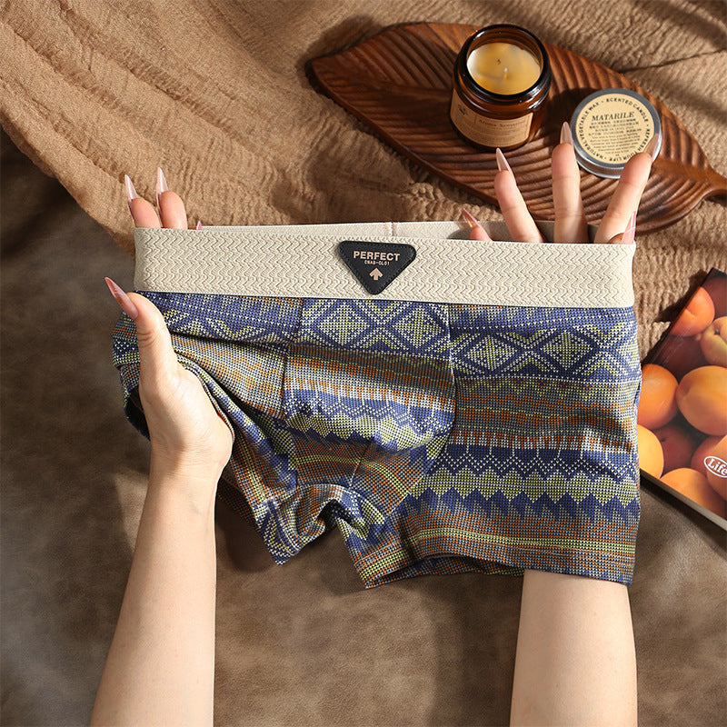 Men's Large Size Pure Cotton American Print Boxer Shorts