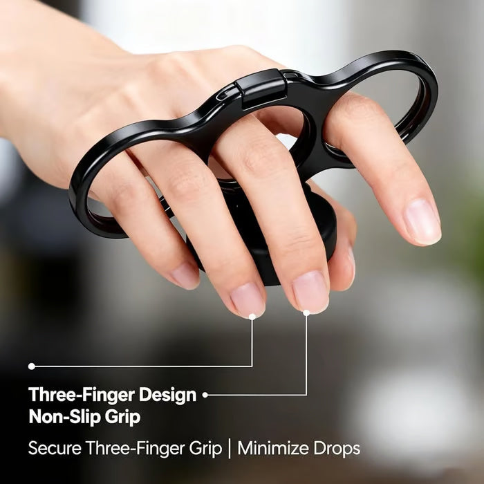 📱Dual-Ring Finger Holder – 360° Swivel & Fold, Strong Clip for Phones