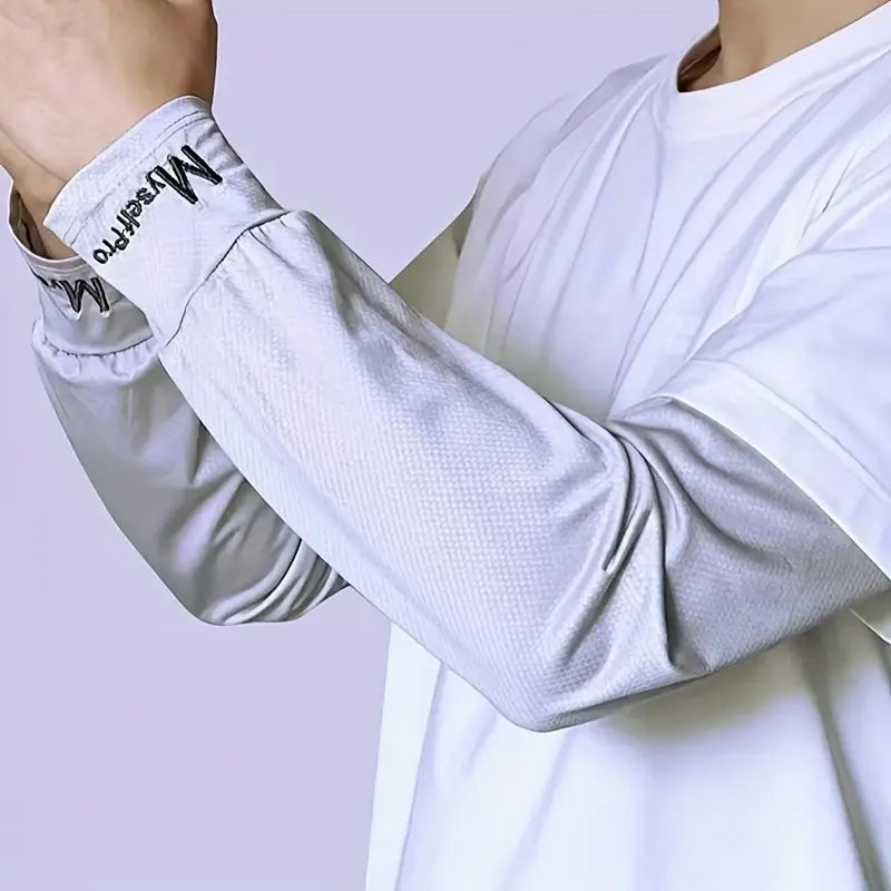 Men's Loose-Fit Ice Silk Fiber Breathable Quick-Dry UV Protection Arm Sleeves