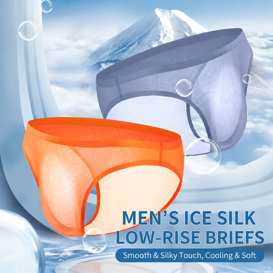 Men's Ribbed Ice Silk Low-Rise Briefs – Ultra-Thin, Breathable & Cooling Underwear