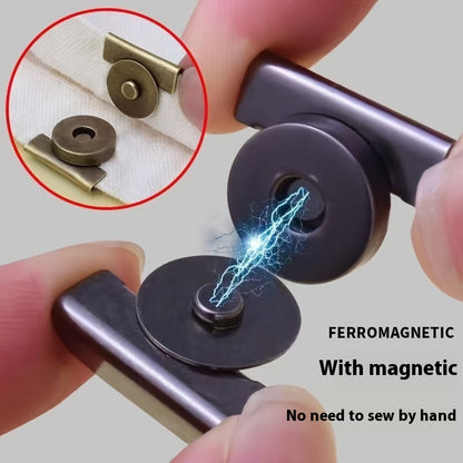 Metal Magnetic Snap Button, Bag Clamp Closure Buckle—Magnetic Fastener for Bags, Clothes & Luggage, No-Sew Removable Connector