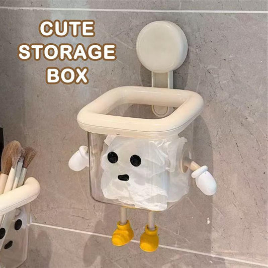 Dopamine Suction Wall-Mounted Storage Box, Minion Draining Shelf for Bathroom & Kitchen