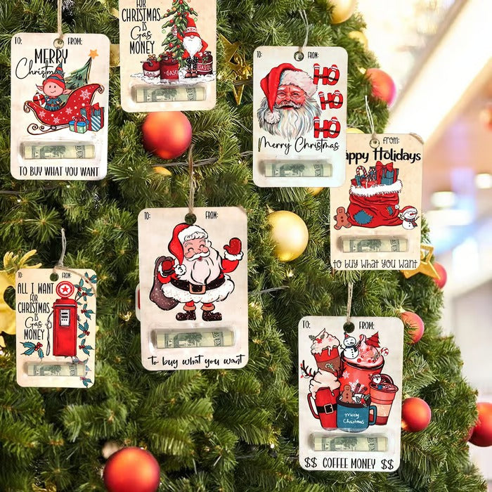 Handcrafted Wooden Christmas Money Clip Gift Ornament