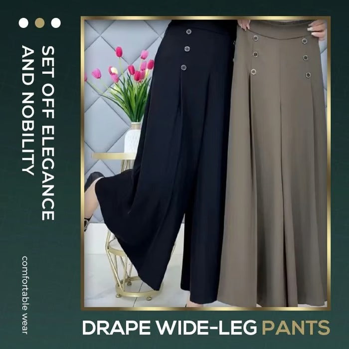 Stylish Pleated Wide-Leg Pants -Comfort & Slim