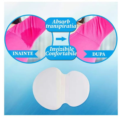 Invisible underarm antiperspirant patches, collar/hat brim sweat-absorbing patches