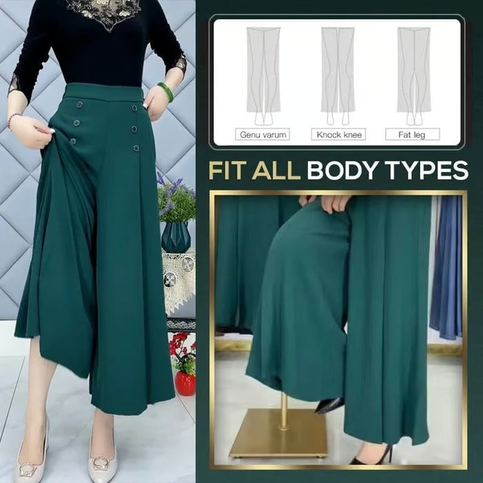Stylish Pleated Wide-Leg Pants -Comfort & Slim