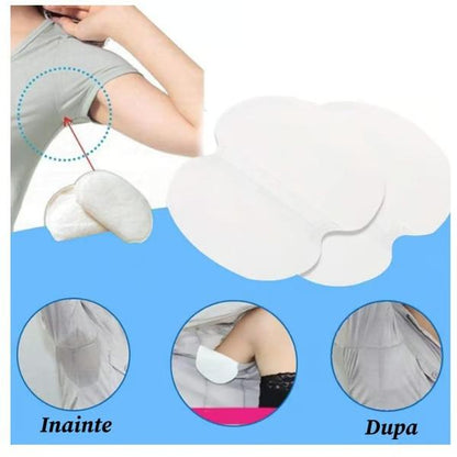 Invisible underarm antiperspirant patches, collar/hat brim sweat-absorbing patches
