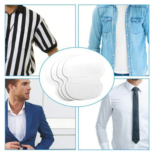 Invisible underarm antiperspirant patches, collar/hat brim sweat-absorbing patches