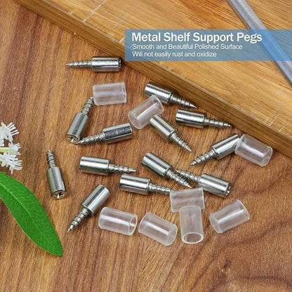 Self-Tapping Screw Shelf Support Pegs, Shelf Pins with Anti-Slip Sleeves