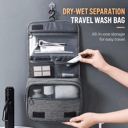 Handheld Large Capacity Wet & Dry Travel Toiletry Bag – Hanging Design