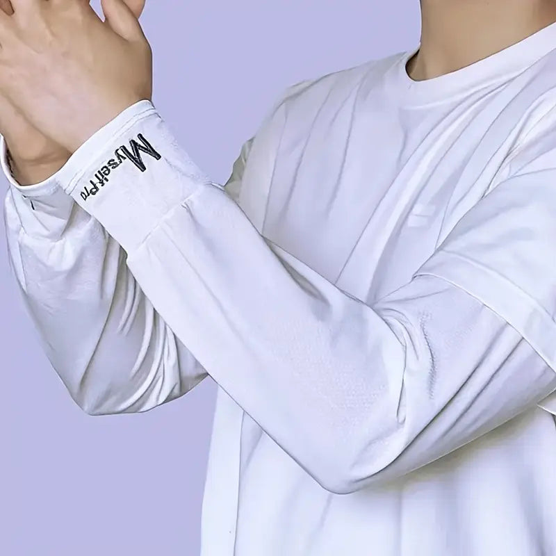 Men's Loose-Fit Ice Silk Fiber Breathable Quick-Dry UV Protection Arm Sleeves