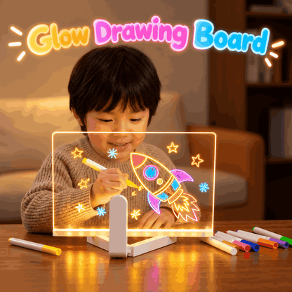 Kids Glow Drawing Board – Tracing & Writing Tablet, Erasable Fluorescent Toy