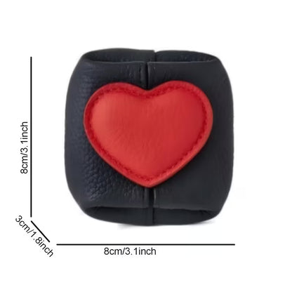 Genuine Leather Heart-Shaped Mini Storage Bag, Coin Purse
