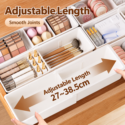 Expandable Rectangular Drawer Organizer – Adjustable Storage Box with Dividers