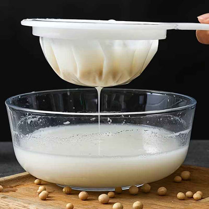 🥣Ultra-Fine Mesh Strainer – with Handle, Fine Filter for Soy Milk, Juice & Blender, Pulp-Free