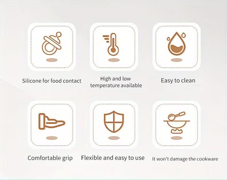 Durable & Easy-to-Clean 6PCS Silicone Kitchenware Set.