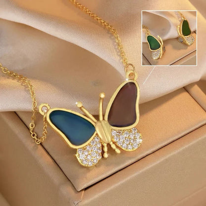 🦋Color Changing Butterfly Magnetic Necklace – Temperature Sensitive Butterfly Pendant Jewelry for Women