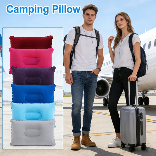 Foldable Press-to-Inflate Travel Back Pillow
