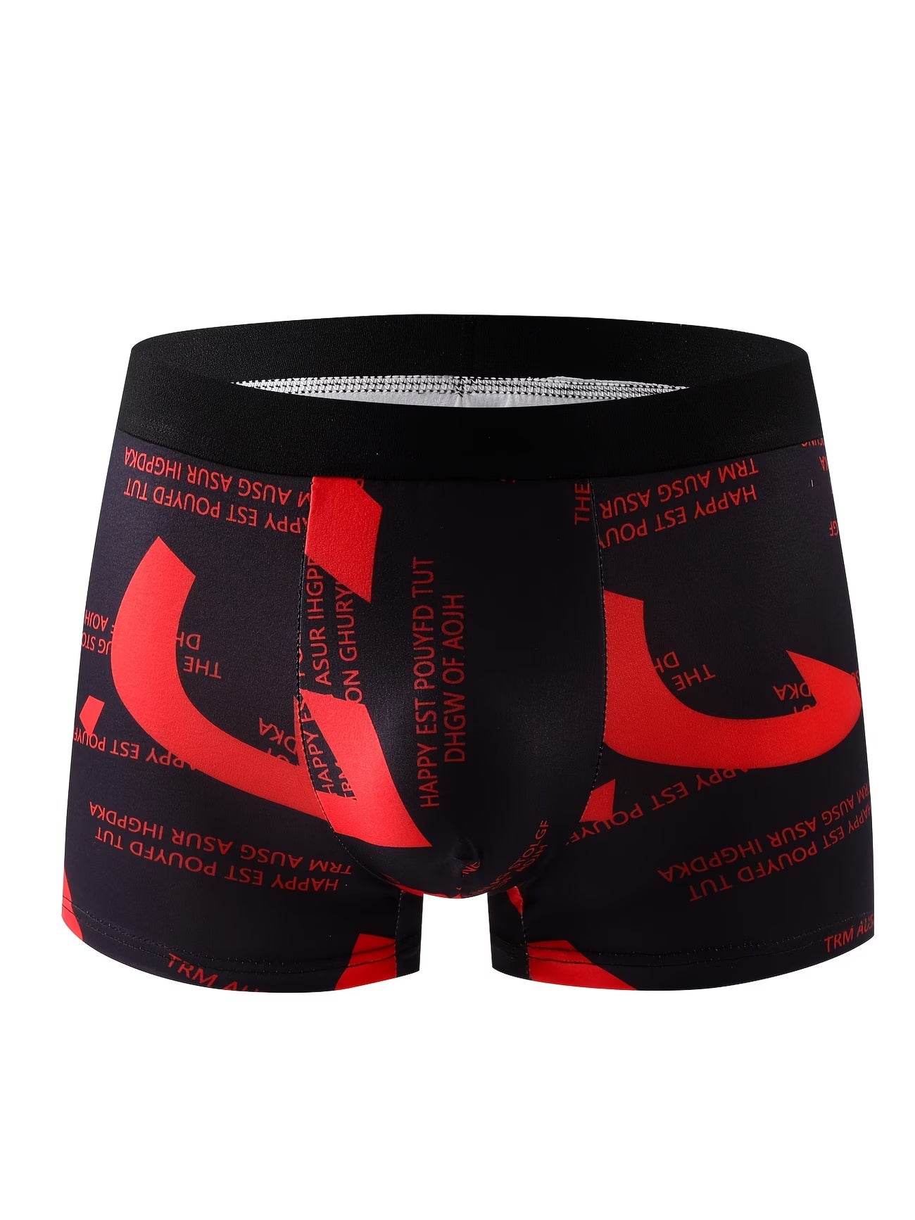 Men's sporty trendy boxer briefs with letter print, ice-silk breathable