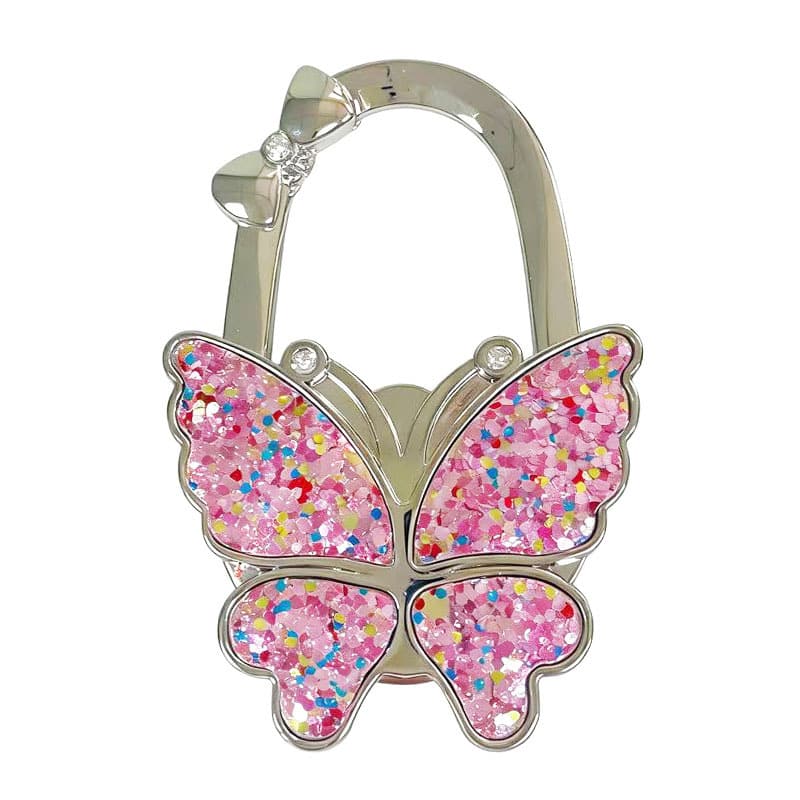 🦋✨ Sparkly Butterfly Foldable Handbag Hook – Cute Portable Non-Slip Purse Hanger for Girls, Travel & Restaurants
