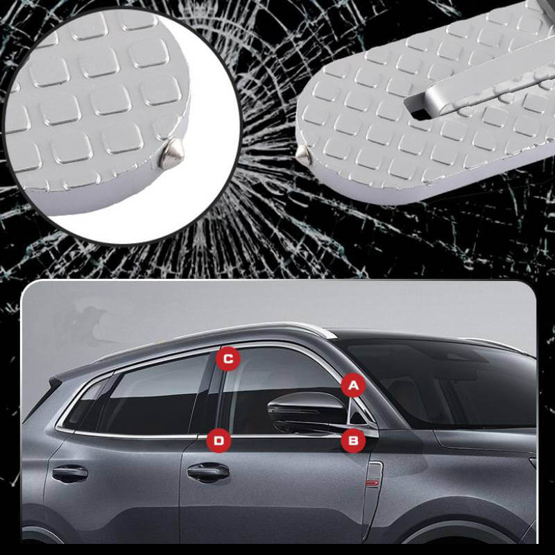 Foldable Car Door Latch Step & Safety Hammer