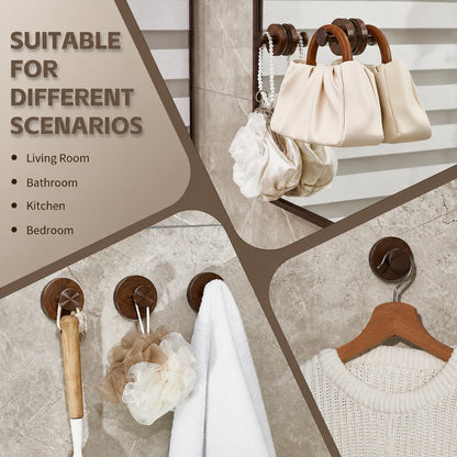 Wooden Suction Hook｜Easy Install, No Damage