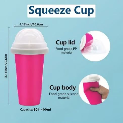 🥤 Slushy Cup with Built-in Spoon & Straw – Quick Homemade Smoothies & Slushies