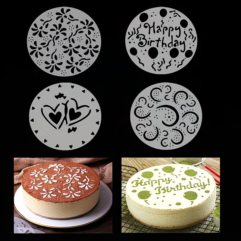4-piece Cake Piping Stencil Set