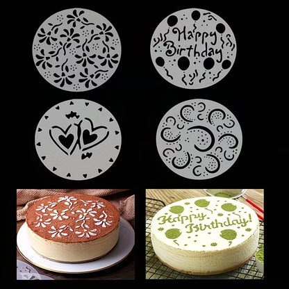 4-piece Cake Piping Stencil Set
