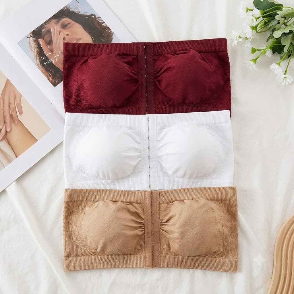 3PCS Front Hook Tube Bras｜Breathable Comfort & Secure Support