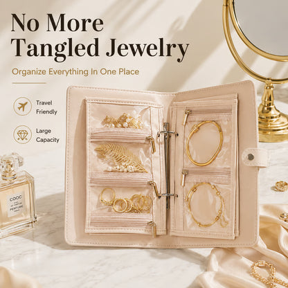 Luxury Jewelry Organizer Book – Anti-Tarnish Jewelry Storage Case, Portable Travel Jewelry Holder for Rings, Earrings & Necklaces