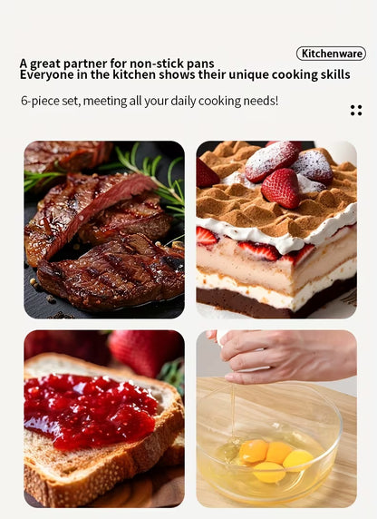 Durable & Easy-to-Clean 6PCS Silicone Kitchenware Set.