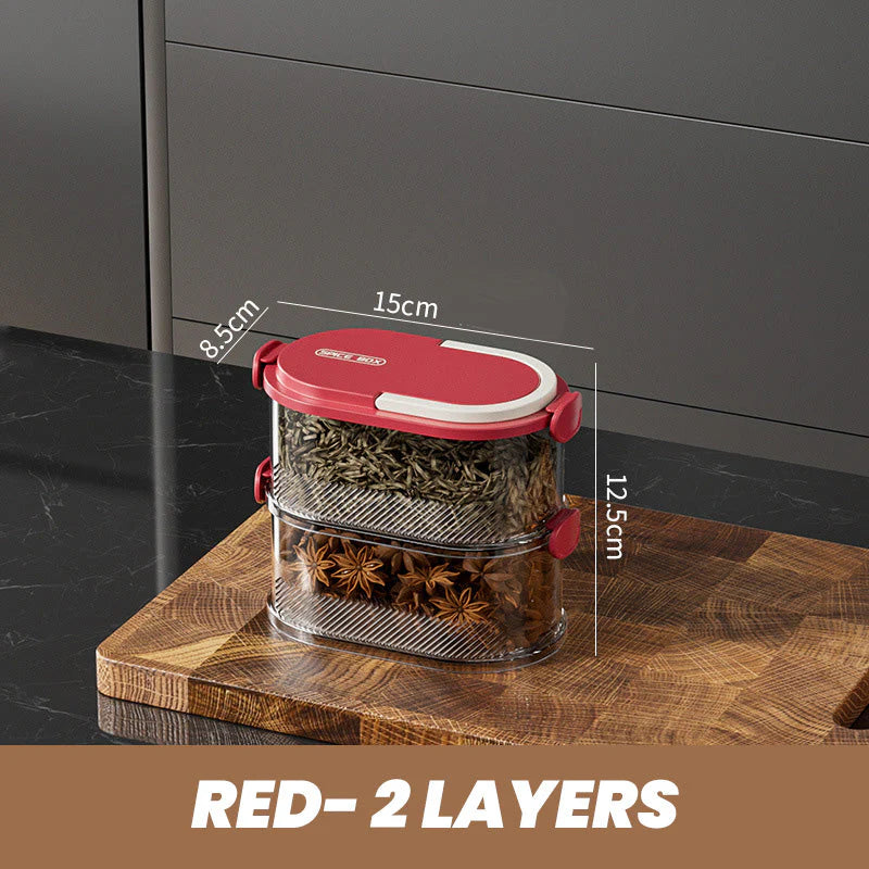 Multi-Layer Sealed Spice Organizer – BPA-Free Plastic Airtight Stackable Seasoning Container Set