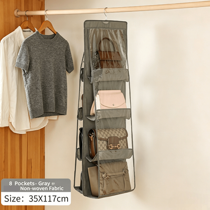 Hanging Handbag Dust-Proof Organizer – 6/8 Large Pockets, Fits Closet & Door, Dustproof & Shape Retention