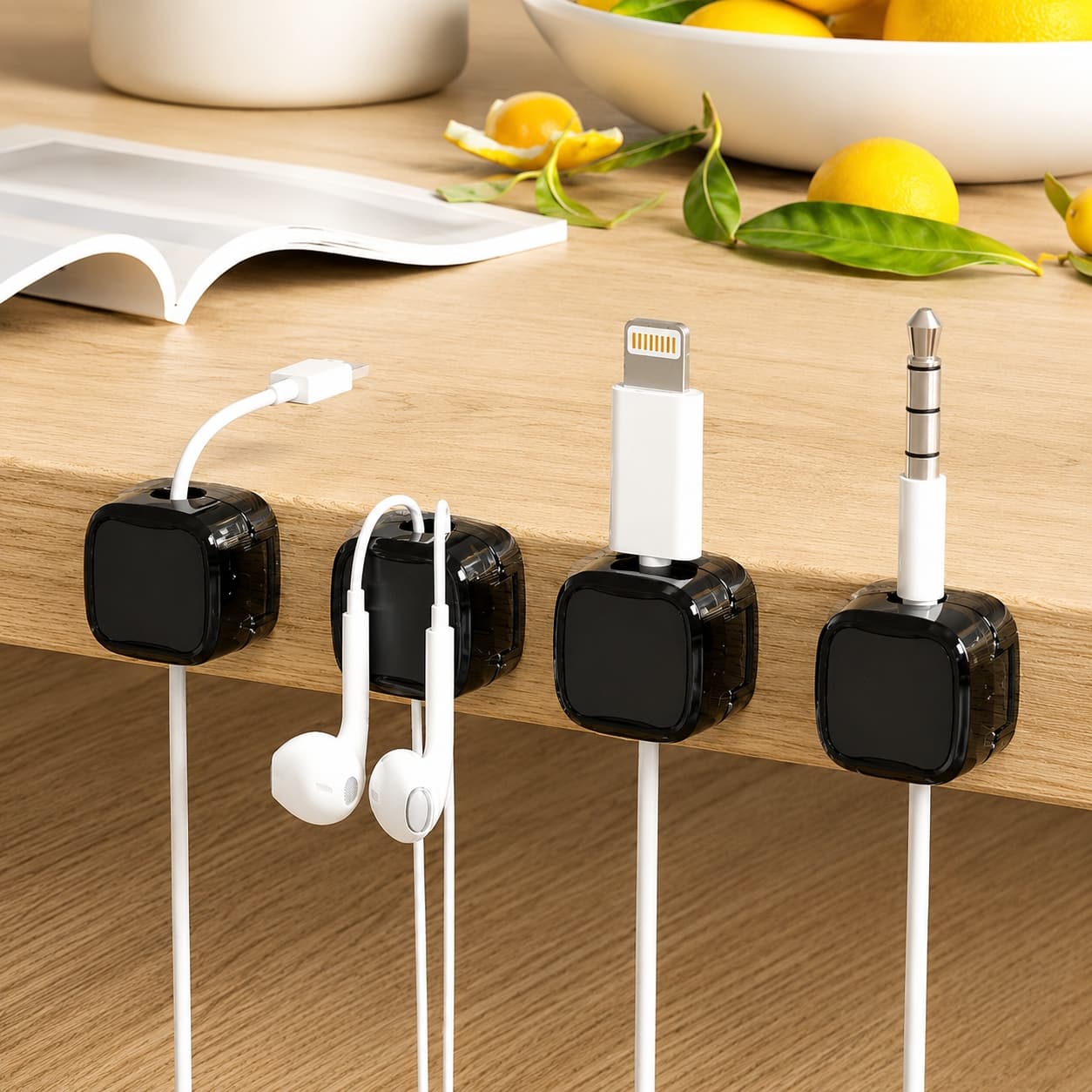 🧲 6PCS Magnetic Cable Organizer – Keep Every Cable in Place!