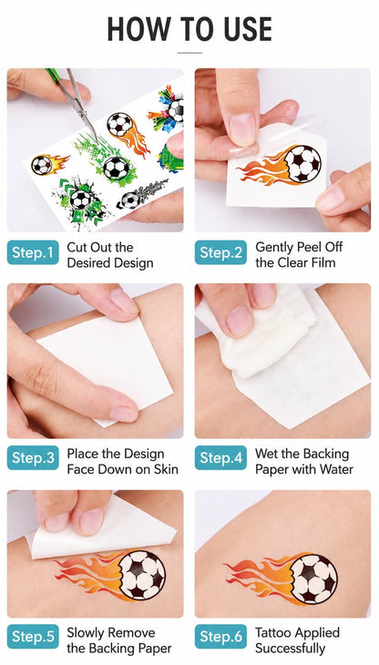 ⚽🏆Football Fan Tattoo Stickers – Wear Your World Cup Spirit!