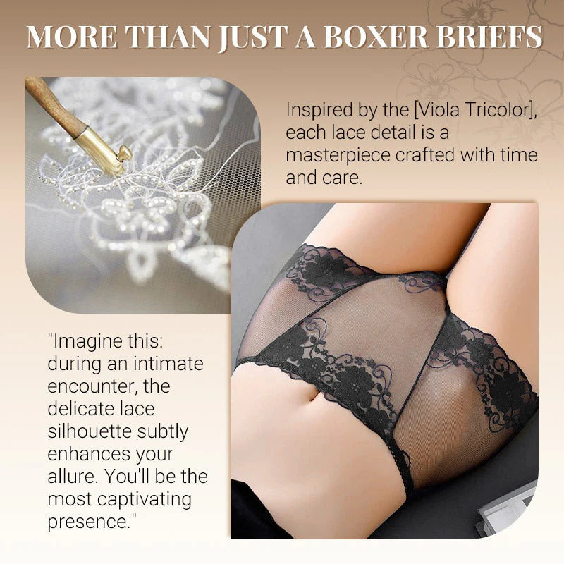 Women's Crochet Lace Boxer Briefs – High-rise,breathable & gently