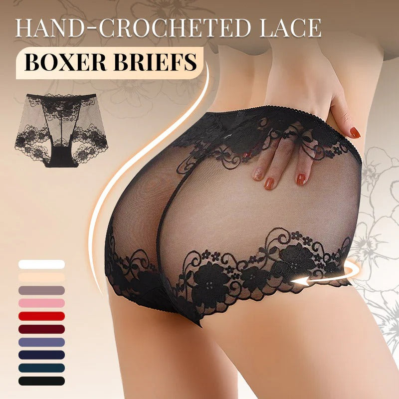 Women's Crochet Lace Boxer Briefs – High-rise,breathable & gently