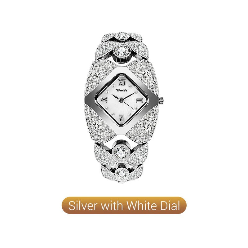 High Quality-Retro Quartz Watch with Sparkling Rhinestones