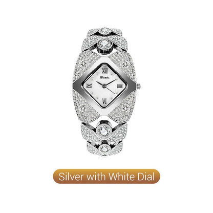 High Quality-Retro Quartz Watch with Sparkling Rhinestones