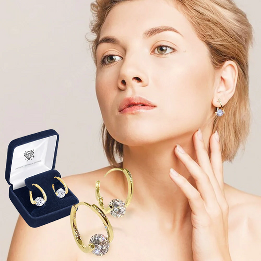 French Vintage Irregular Shiny Zircon Earrings