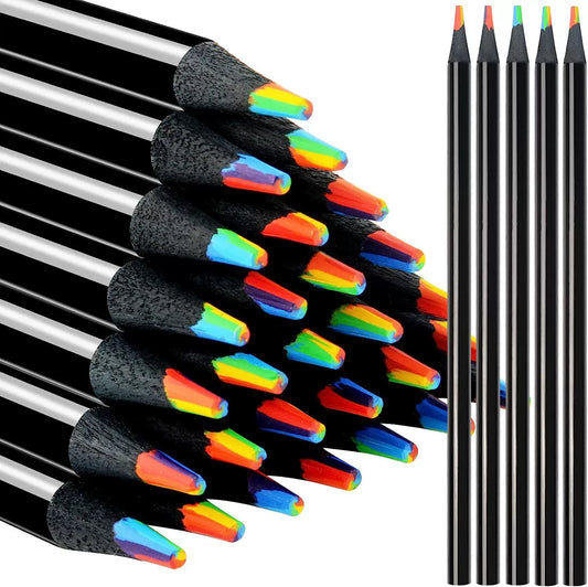 [10 pcs] Vibrant Rainbow Pencils – 7 Colors in One